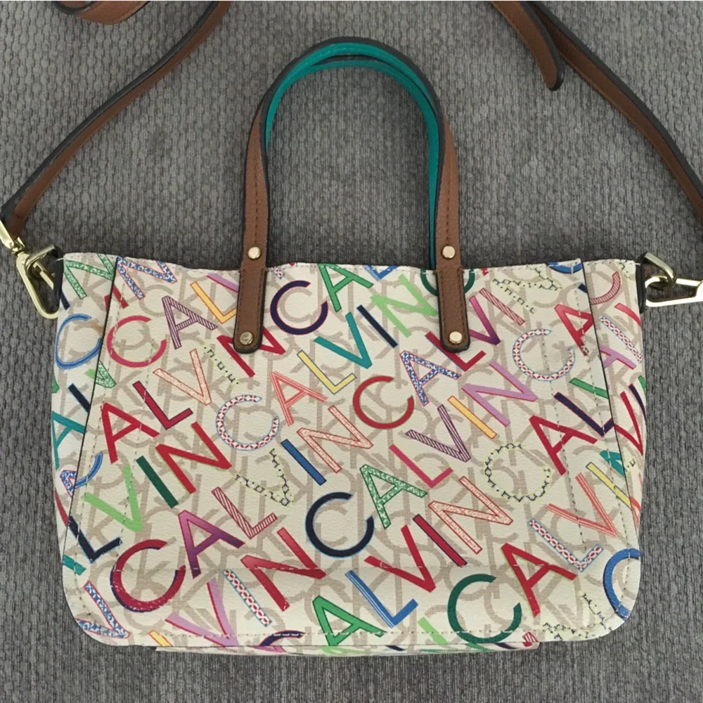 Calvin Klein Multicolor Signature Logo Mini Tote Bag with Crossbody Strap